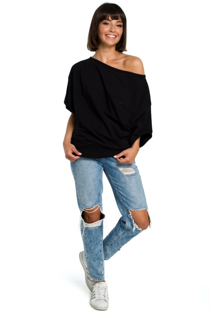 Bluza damska - Luźna Oversize - czarna